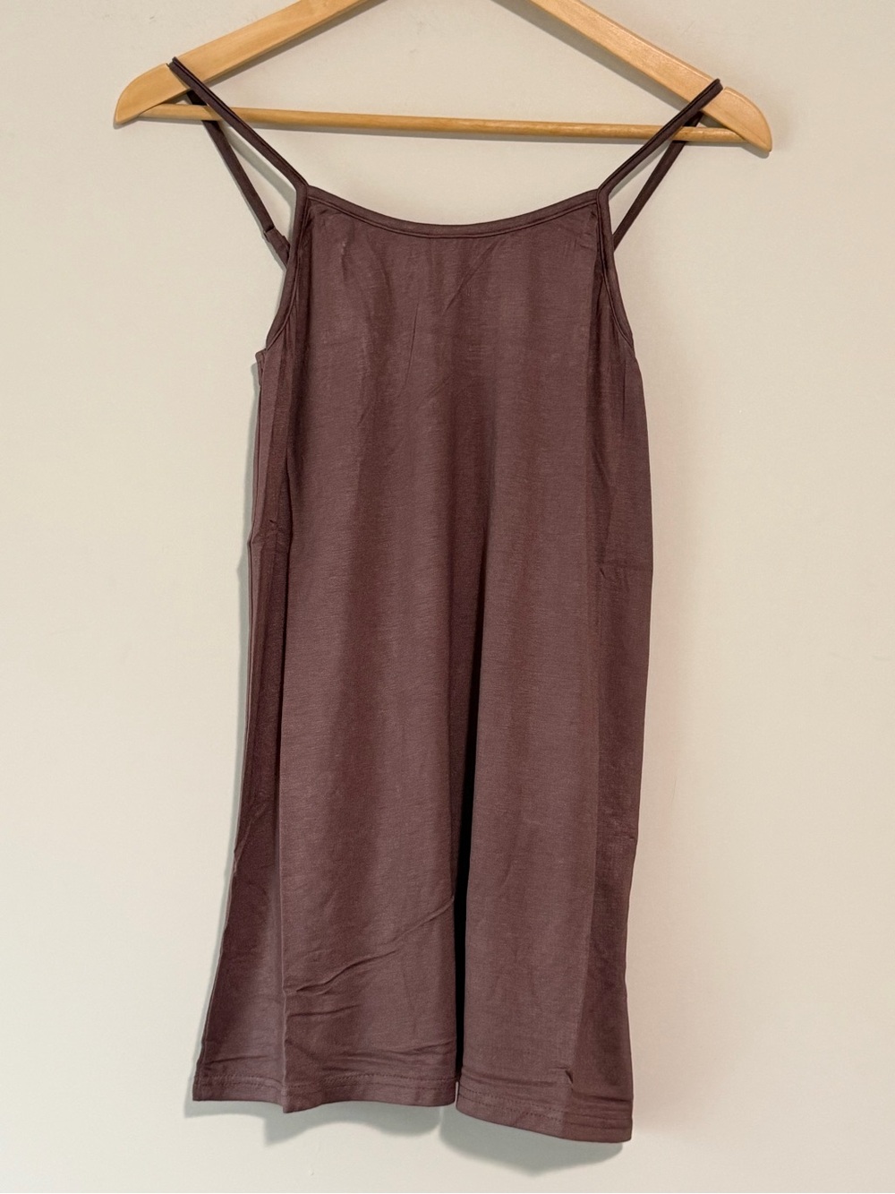 Origami Chocolate Brown Adjustable Spaghetti Strap Slip Camisole Tank Top